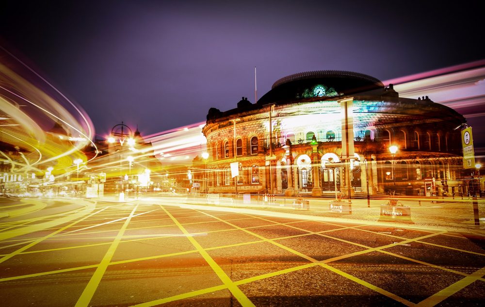 Leeds Corn Exchange night time time lapse