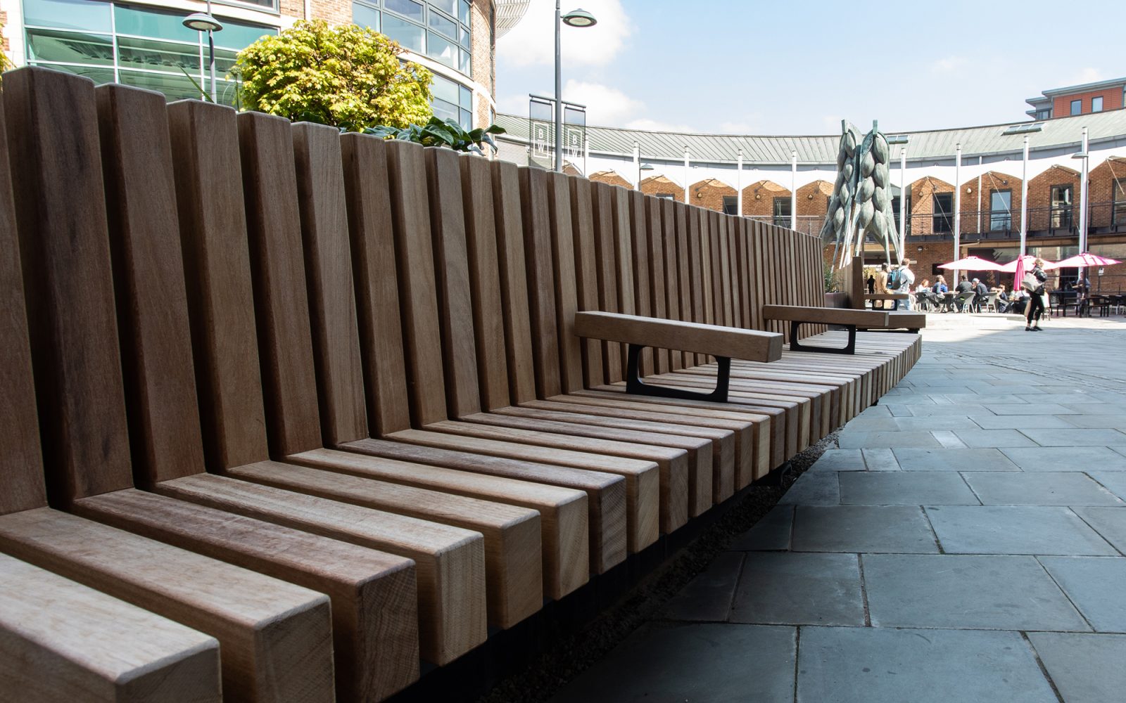 Engineered wooden bench
